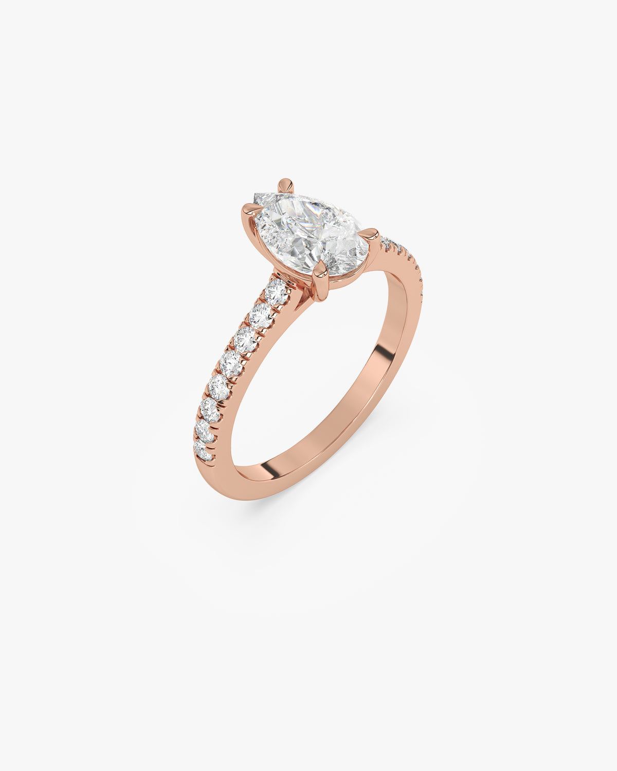 Dalia Verlobungsring, 750er Roségold, Dreiviertelansicht