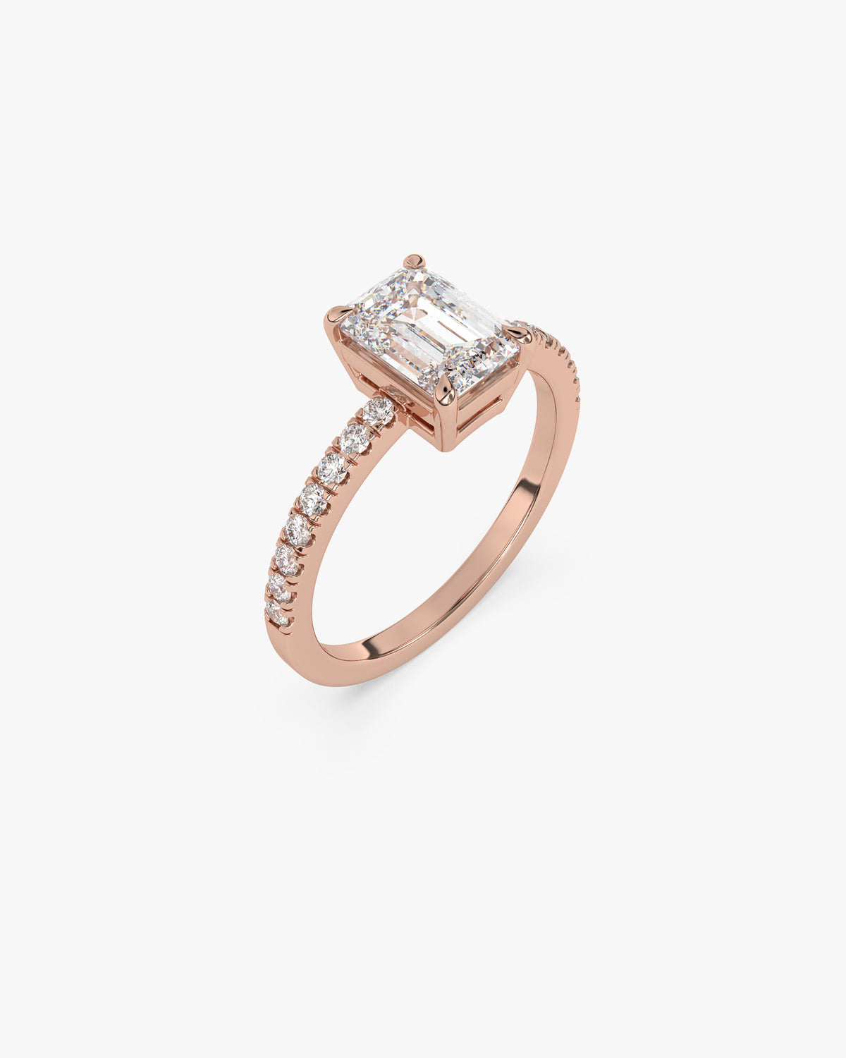 Selene Verlobungsring, 750er Roségold, Dreiviertelansicht