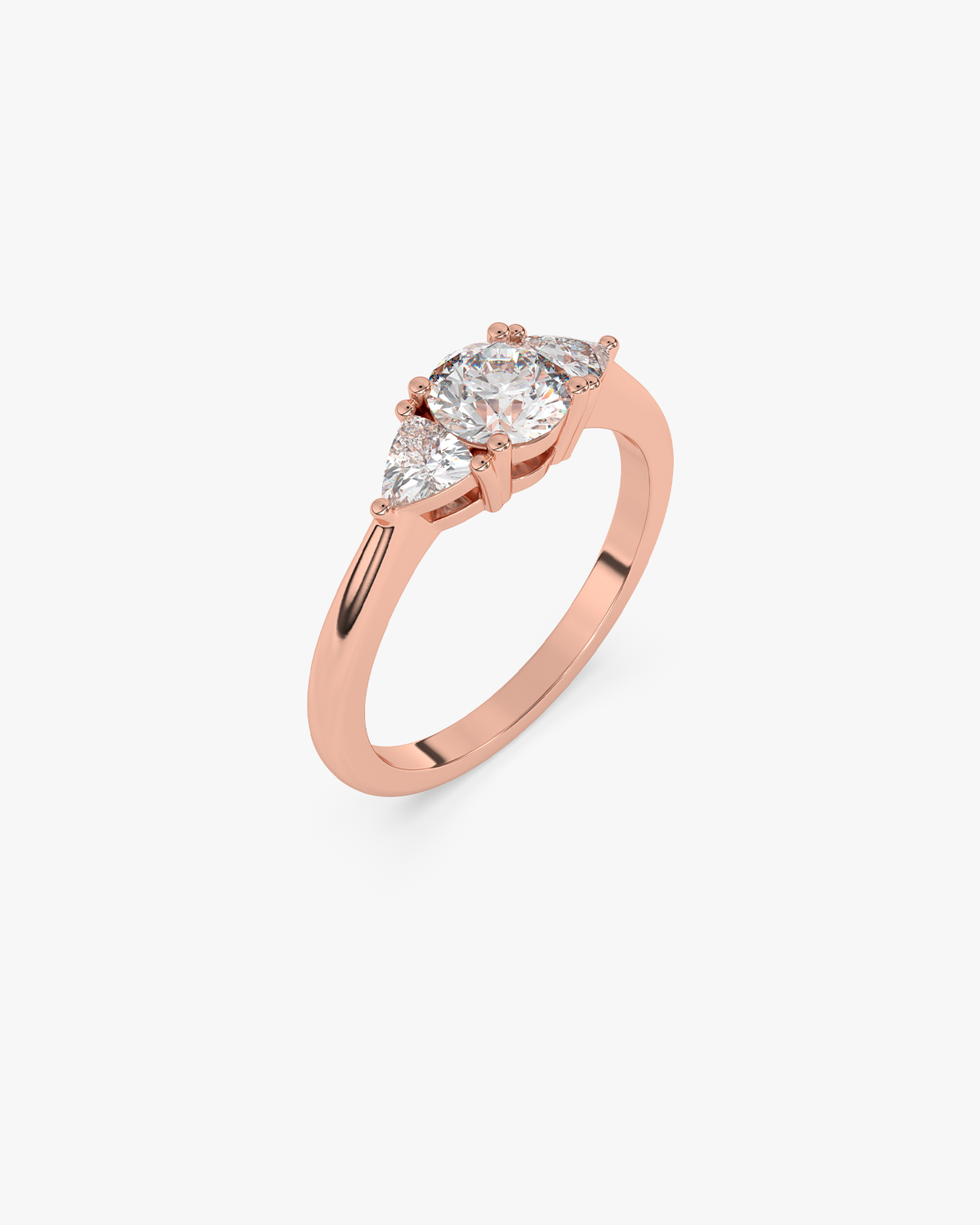 Leonor Verlobungsring, 750er Roségold, Dreiviertelansicht