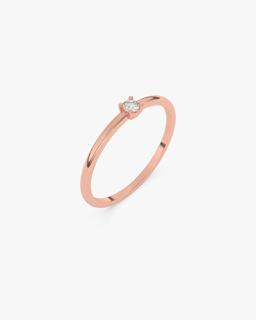 Schlichter Verlobungsring mit Brilliant in Rosegold in Trauringstudio Hannover kaufen 